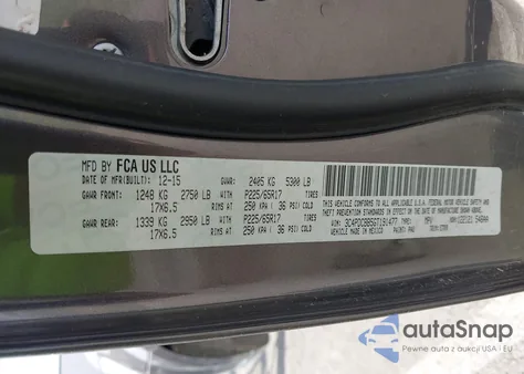 2016 Dodge Journey Sxt из США, поврежденный, VIN 3C4PDCBB5GT191477